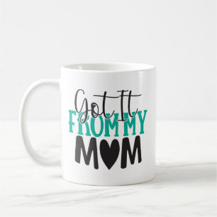 Mug Simple Lecture-Phrase Turquoise Coeur Noir Personn