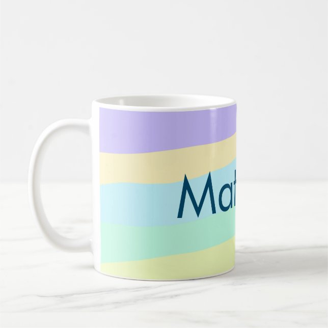 Mug simple lettre initiale monogramme ajouter votre no (Gauche)