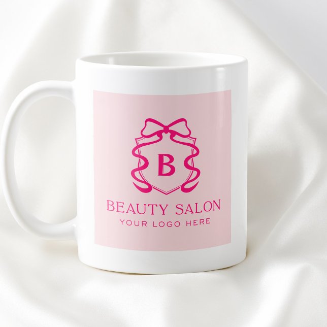 Mug Simple logo de société rose moderne Beauté Entrepr (Simple Modern Pink Company Logo Beauty Business Coffee Mug)