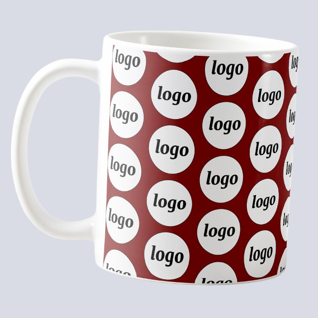 Mug Simple Logo Entreprise Marque Modèle Rouge (Simple logo pattern business branding promotional coffee mug)
