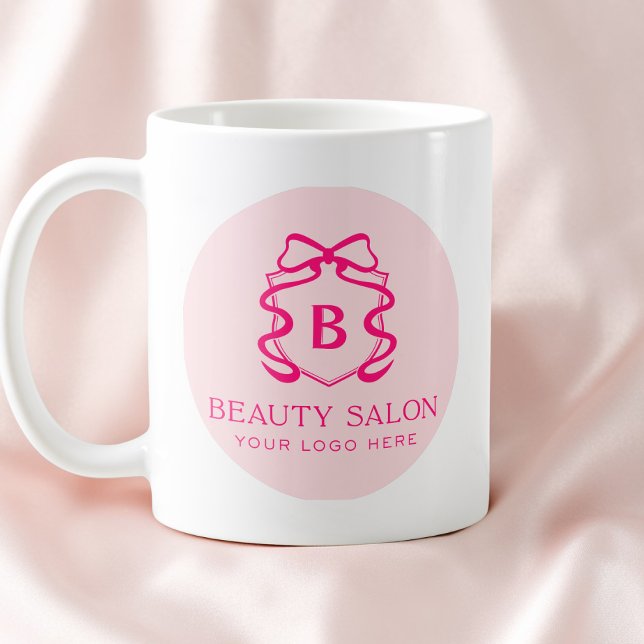 Mug Simple logo rond d'entreprise moderne Salon de bea (Simple Modern Round Company Logo Salon Business Coffee Mug)