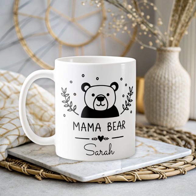 Mug Simple Mama Bear Élégante Maman personnalisée (Créateur téléchargé)
