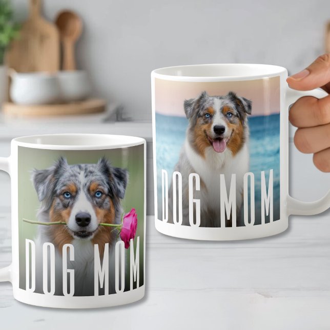 Mug Simple Maman Chien Moderne Photo (Simple Modern Dog Mom Pet Photo Coffee Mug)