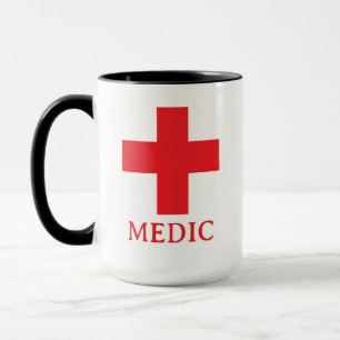 Mug Simple MÉDECIN & Premiers Secours, Croix, Ambulanc