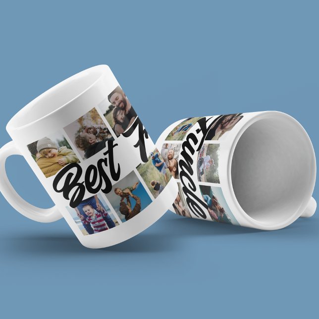 Mug Simple Meilleur Tonton Funky Collage Photo (Créateur téléchargé)