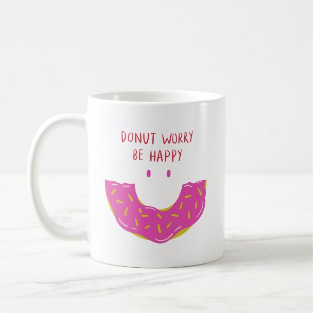 Mug Simple mignon sourire Parsemer de beignets roses D (Gauche)