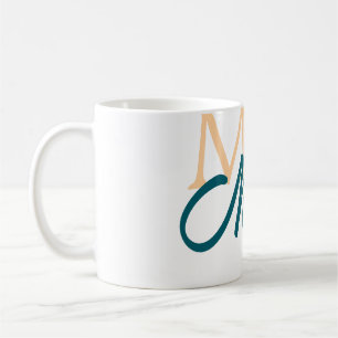 Mug simple minimal ajouter nom monogramme orange bleu