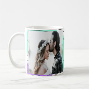 Mug simple minimal ajoutez votre nom photo bleu vert v