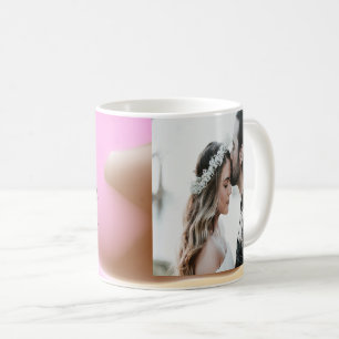 Mug simple minimal ajoutez votre nom photo rose jaune
