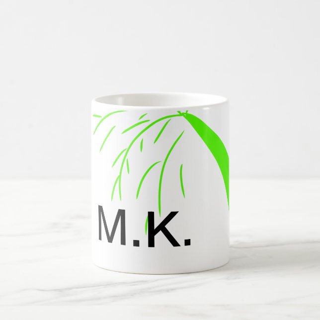 Mug Simple Minimal arbre vert cocotier monogramme Lanc (Centre)