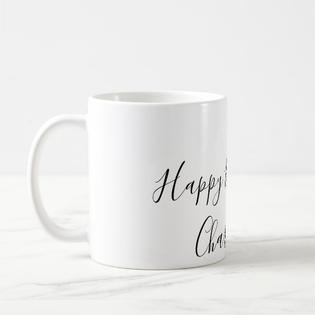 Mug SIMPLE MINIMAL.CUTIE AJOUTER NOM BÉBÉ joyeux anniv (Gauche)