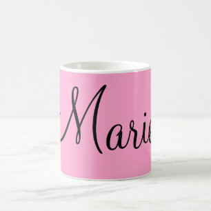 Mug simple minimal rose clair ajoutez votre nom fémini