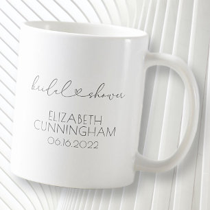 Mug Simple minimaliste Élégant Fête des mariées Coeur