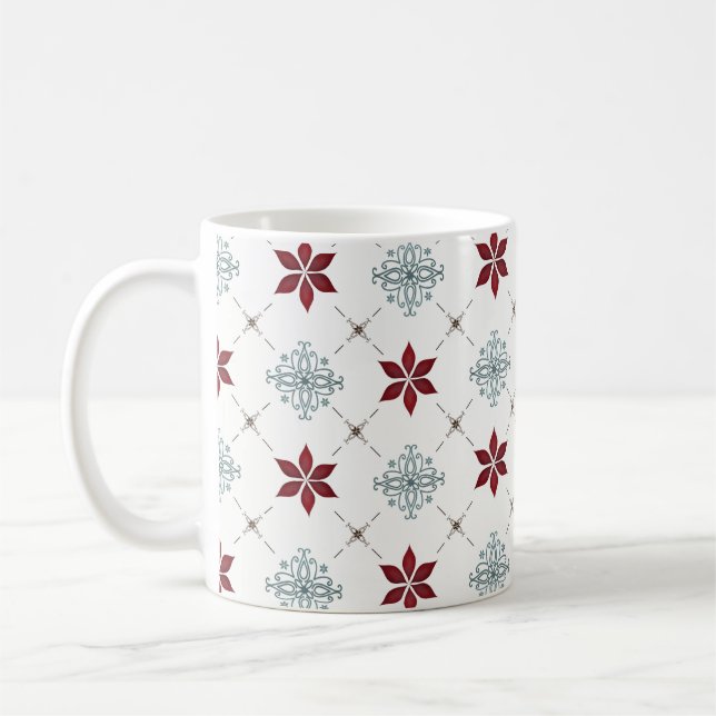 Mug Simple minimaliste Motif Red Blue Star (Gauche)