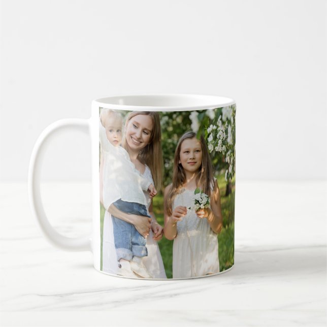 Mug simple minimum ajouter notre photo collage nom tex (Gauche)