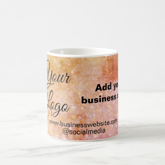 Mug simple minimum ajouter votre logo/design rose oran (Centre)