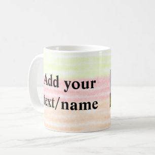 Mug simple minimum ajouter votre nom photo aquarelle
