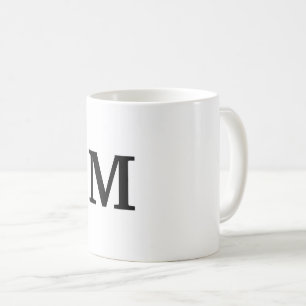 Mug simple minimum or monogramme personnalisé moderne 