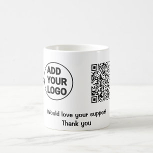 Mug Simple minimum q r code ajouter le logo texte des