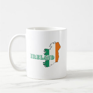Mug Simple Modern irlande Art irlandais Carte Drapeau 
