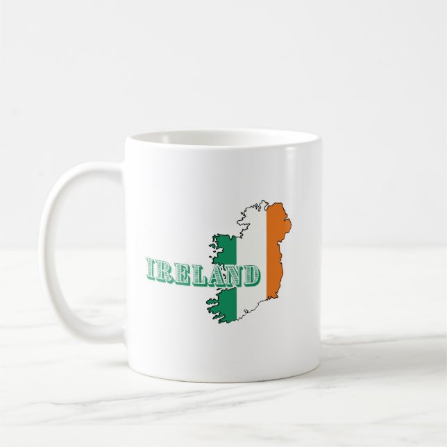 Mug Simple Modern irlande Art irlandais Carte Drapeau  (Gauche)