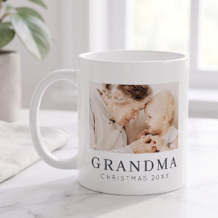 Mug Simple Moderne Chic Personnalisé Grand-mère Photo
