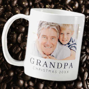 Mug Simple Moderne Chic Personnalisé Grandpa Photo Hol