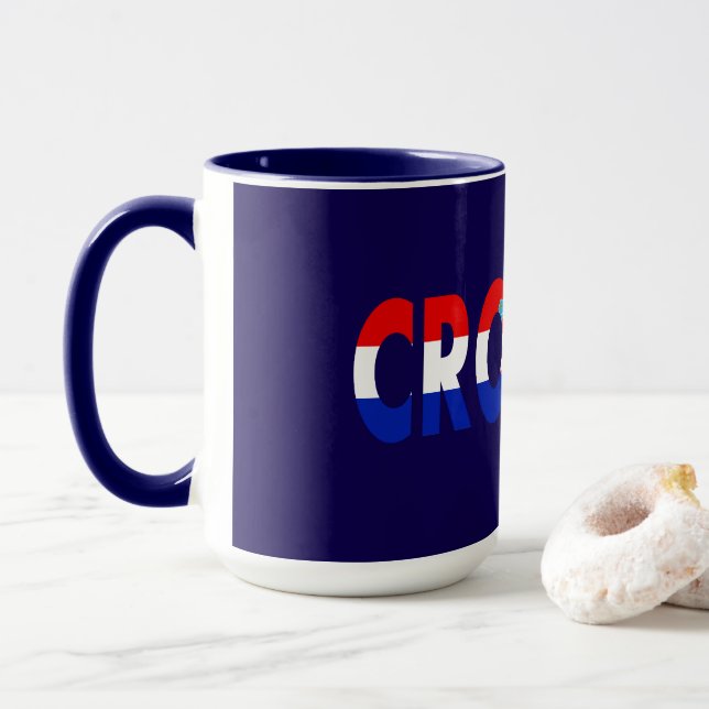 Mug Simple moderne Croatie Drapeau national Vêtements  (Avec donut)