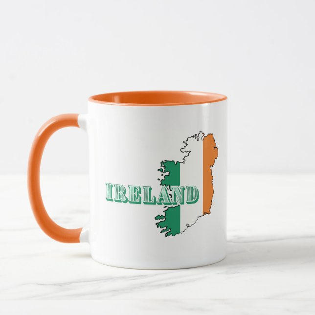 Mug Simple Moderne irlande irlandaise Carte Art Drapea (Gauche)