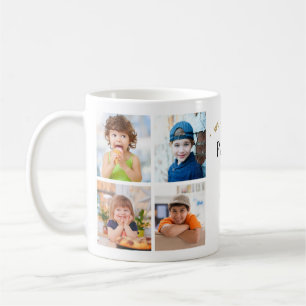 Mug Simple Moderne On aime Papa 8 Photo Collage