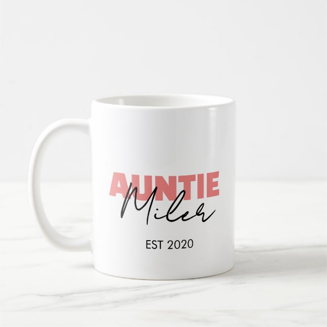 Mug Simple Moderne Personnalisé Élégant Rose Clair Pro (Gauche)