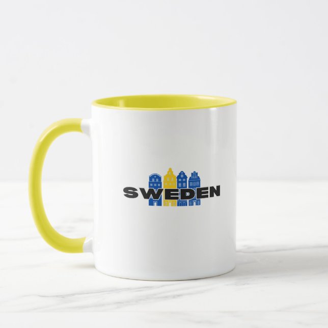 Mug Simple Moderne Suède Pays Suédois Drapeau Souvenir (Gauche)