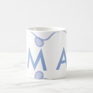 Mug Simple monogramme ajoutez votre lettre de nom feui