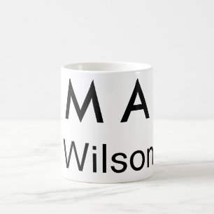 Mug Simple monogramme ajoutez votre lettre de nom homm