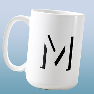 Mug Simple Monogramme initial ombre portée personnalis