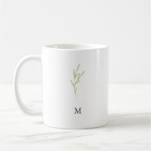 Simple monogramme minimaliste feuille de olivier v