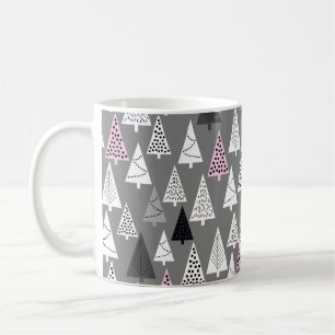 Mug Simple motif de Noël. gris et blanc Abstrait 