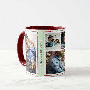Mug Simple Noël 5 collage photo lime bordeaux