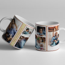 Simple Noël 5 photo collage jaune bordeaux