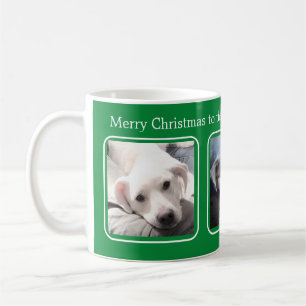 Mug Simple Noël Trois photos vert et blanc