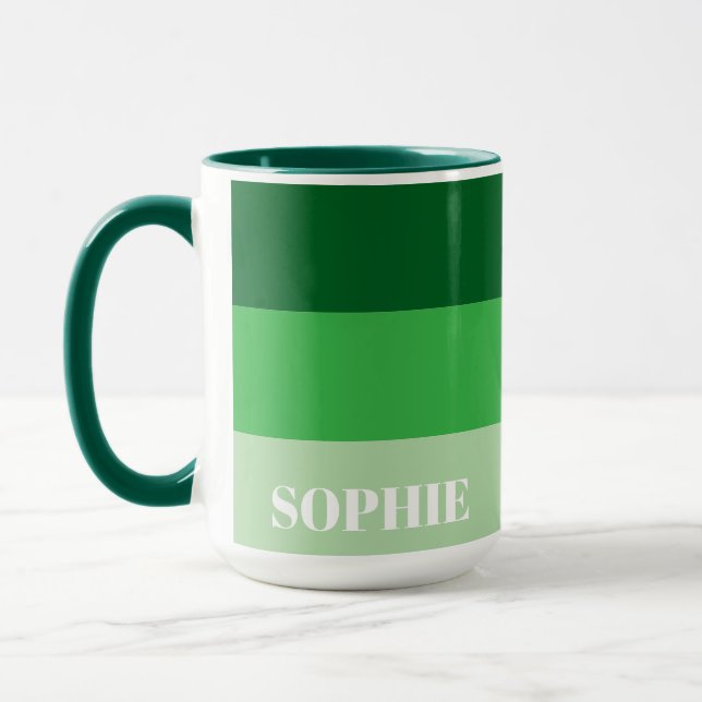 Mug Simple Nom Personnalisé Moderne Design Couleur Ver (Gauche)