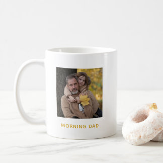 Mug Simple Or Matin Papa Photo Personnalisé