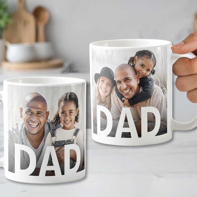 Mug Simple Papa Moderne Photo (Simple Modern Dad Photo Coffee Mug )