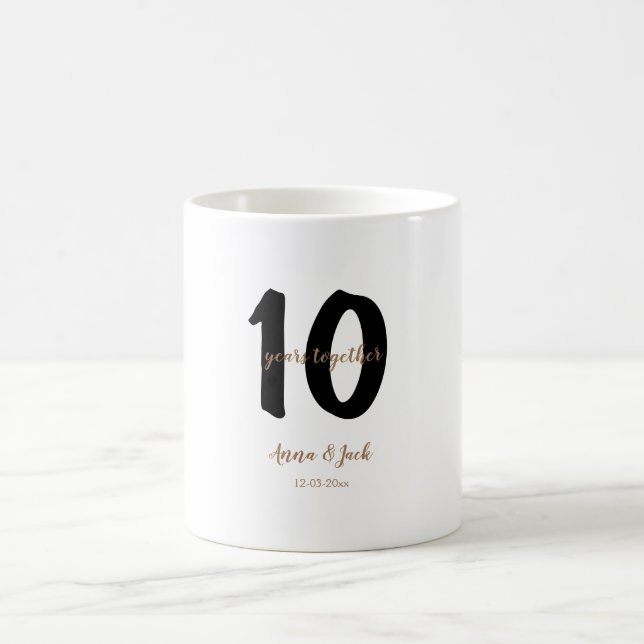 Mug simple personnalisé 10 ans nom date (Centre)