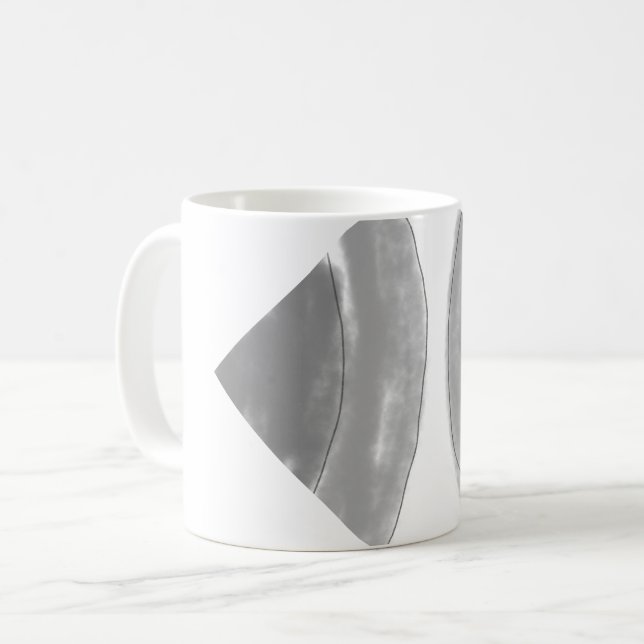 Mug simple personnalisé BLACK mandala monogramme ajout (Devant gauche)