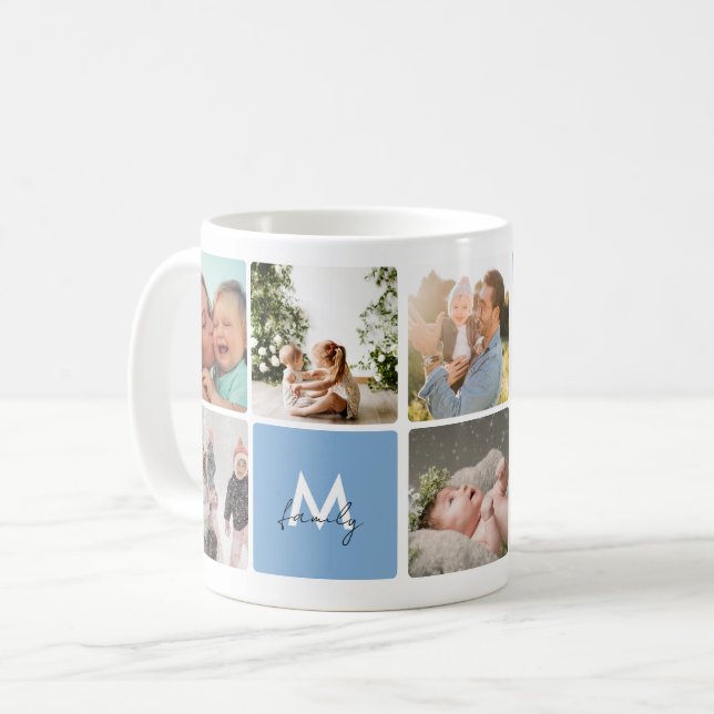 Mug Simple Photo Collage Famille moderne Maman Papa En (Devant gauche)