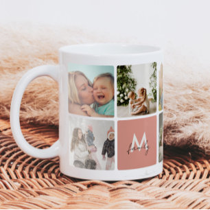 Mug Simple Photo Collage Famille moderne Maman Papa En
