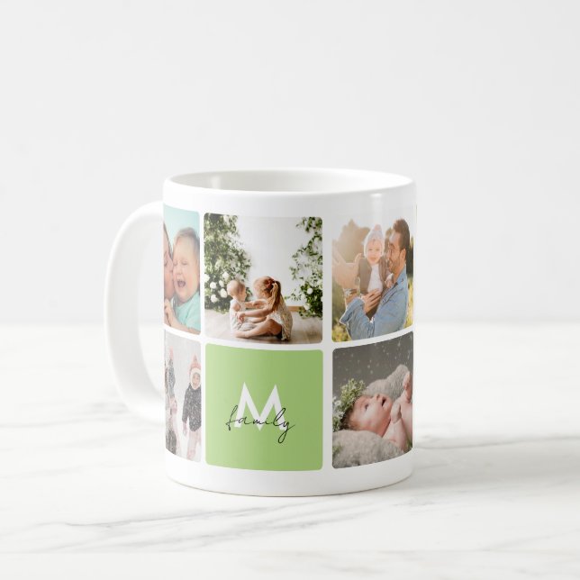 Mug Simple Photo Collage Famille moderne Maman Papa En (Devant gauche)