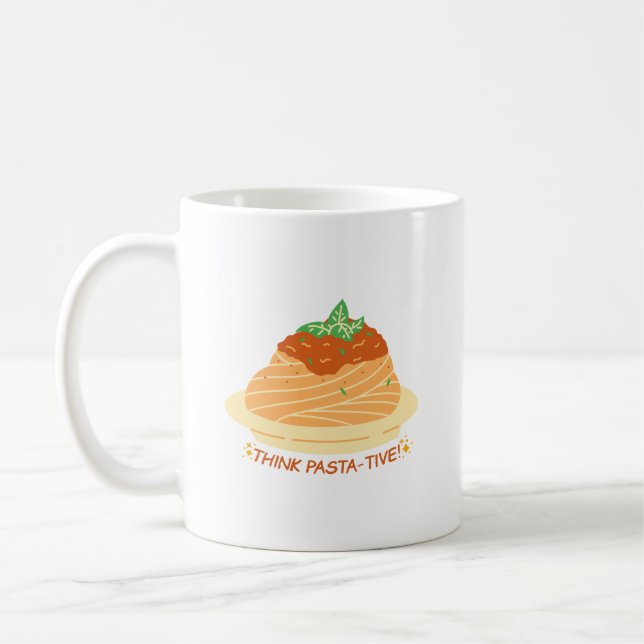 Mug Simple Positivité Pensez Pastatif Mignon Spaghetti (Gauche)