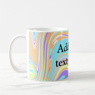 Mug Simple rose bleu orange jaune abstrait ajoutez nom
